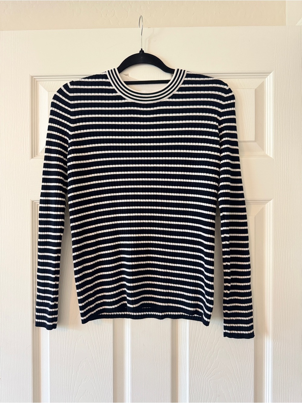 Akris Punto Stripe Long Sleeve Wool Knit